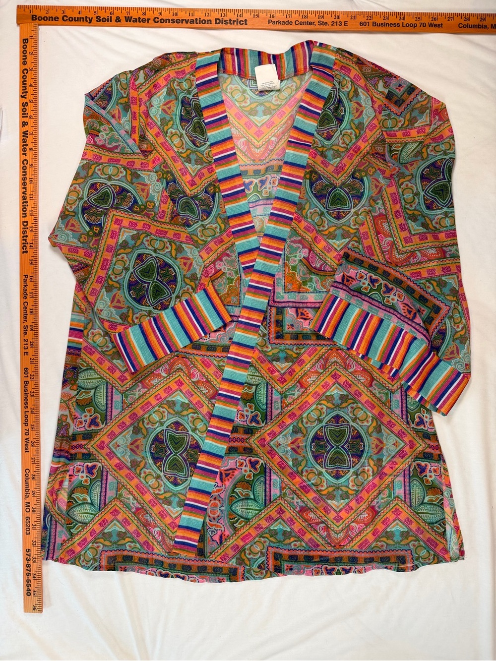 Laundry By Shelli Segal Multicolor Striped & Paisley Summer Top
